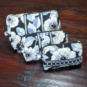 Vera Bradley Cosmetics Pouches Set of 3 Camellia